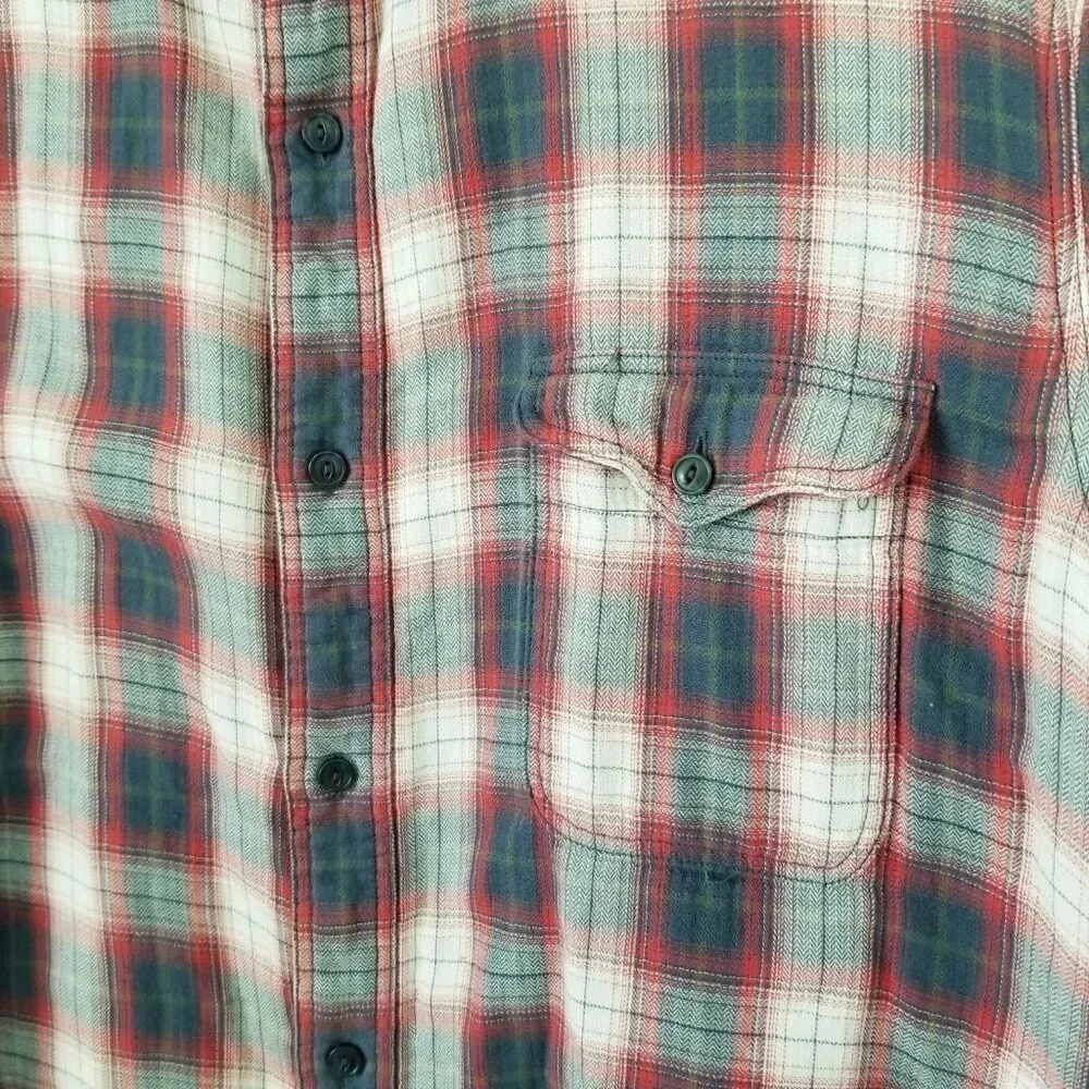 Nordstrom Men's Shop Size XL Trim Fit Classic Plaid Farm Shirt Grunge Western